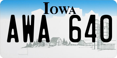 IA license plate AWA640