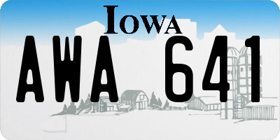 IA license plate AWA641