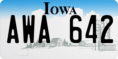 IA license plate AWA642