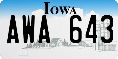 IA license plate AWA643