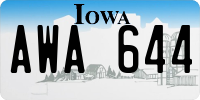IA license plate AWA644