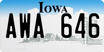 IA license plate AWA646