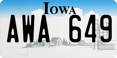 IA license plate AWA649