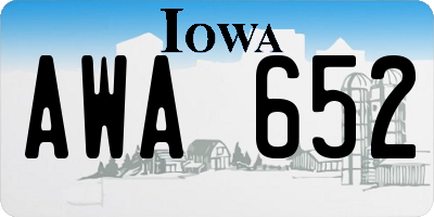 IA license plate AWA652