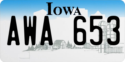 IA license plate AWA653
