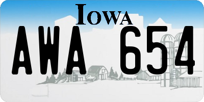 IA license plate AWA654