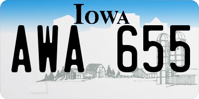 IA license plate AWA655