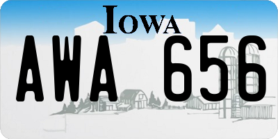 IA license plate AWA656