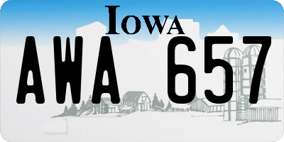 IA license plate AWA657