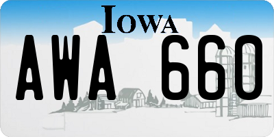 IA license plate AWA660