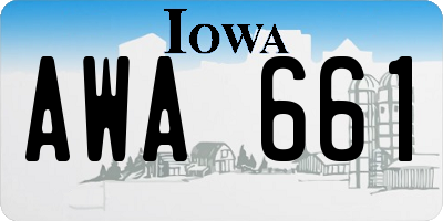 IA license plate AWA661