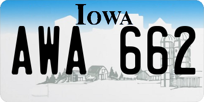 IA license plate AWA662