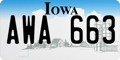 IA license plate AWA663