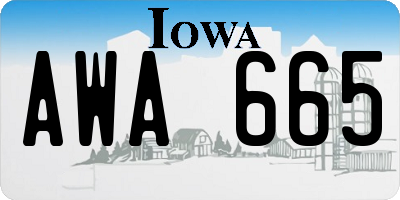 IA license plate AWA665