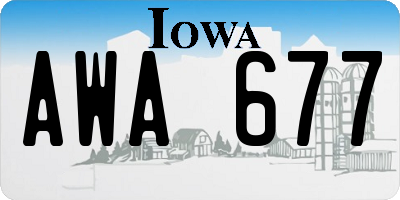 IA license plate AWA677