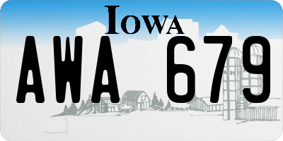 IA license plate AWA679