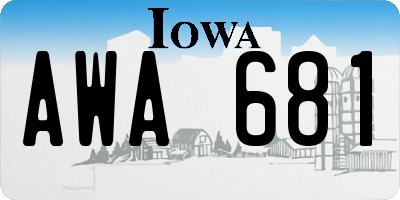 IA license plate AWA681