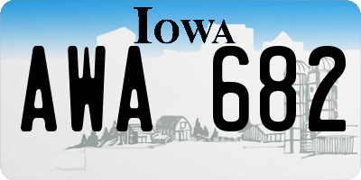 IA license plate AWA682
