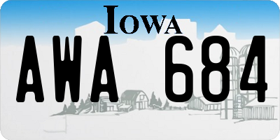 IA license plate AWA684