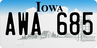 IA license plate AWA685