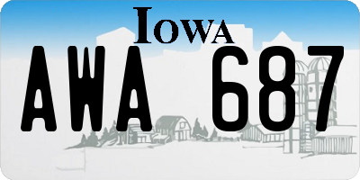 IA license plate AWA687