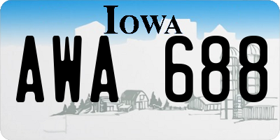 IA license plate AWA688