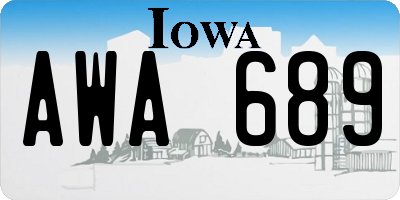 IA license plate AWA689