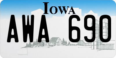 IA license plate AWA690