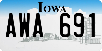IA license plate AWA691