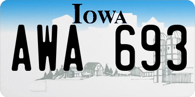 IA license plate AWA693