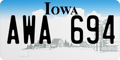 IA license plate AWA694