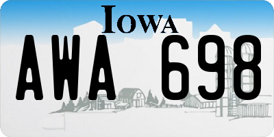 IA license plate AWA698