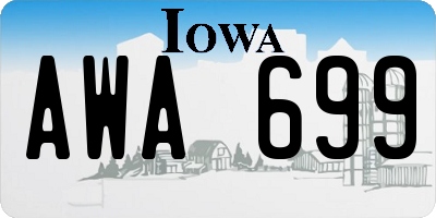 IA license plate AWA699