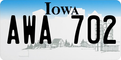 IA license plate AWA702