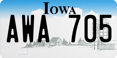 IA license plate AWA705