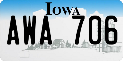 IA license plate AWA706