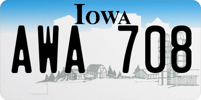 IA license plate AWA708
