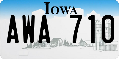 IA license plate AWA710