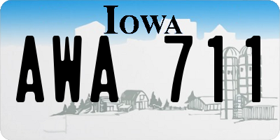 IA license plate AWA711
