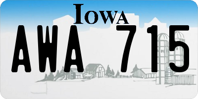 IA license plate AWA715