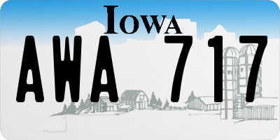IA license plate AWA717