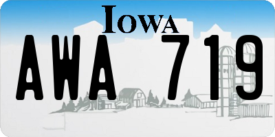 IA license plate AWA719
