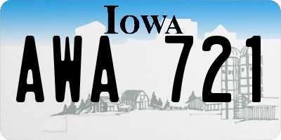 IA license plate AWA721