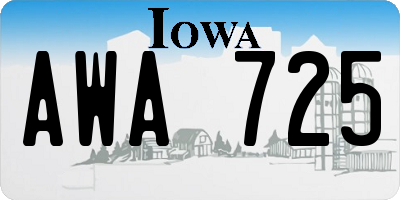 IA license plate AWA725