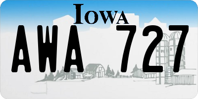 IA license plate AWA727