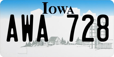 IA license plate AWA728