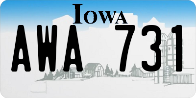 IA license plate AWA731