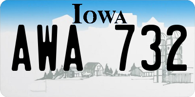 IA license plate AWA732
