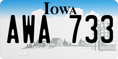 IA license plate AWA733
