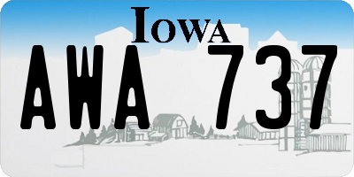 IA license plate AWA737